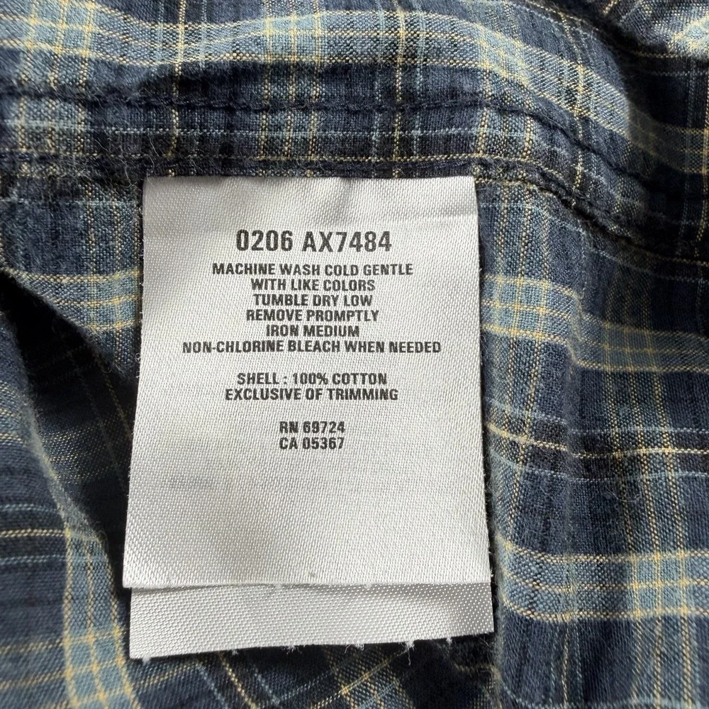 Columbia Sportswear Shirt Mens 3XB Blue Plaid Button Front Long Sleeve Big